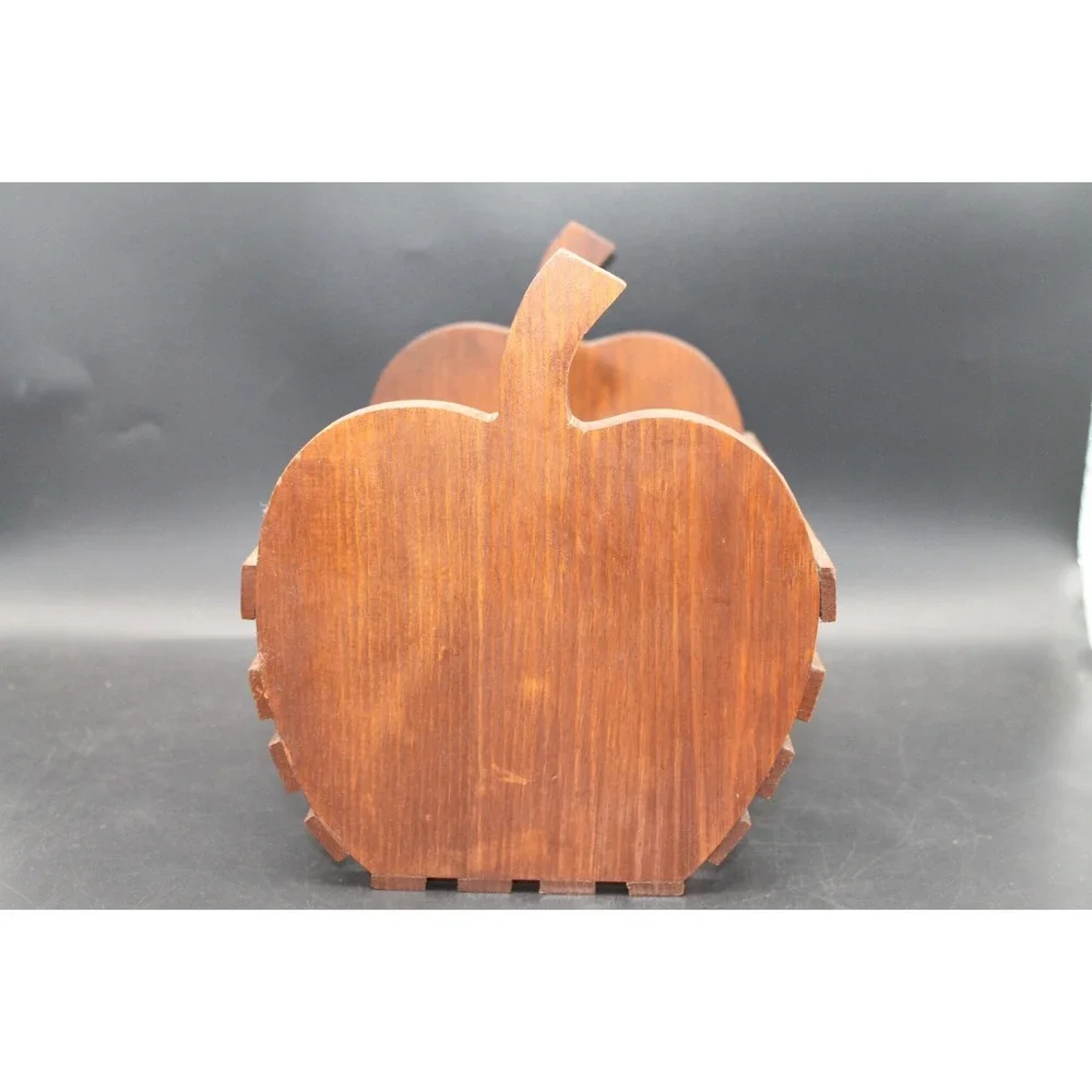 Vintage Wooden Apple Basket Crate Country Farmhouse Kitchen Cottagecore Decor